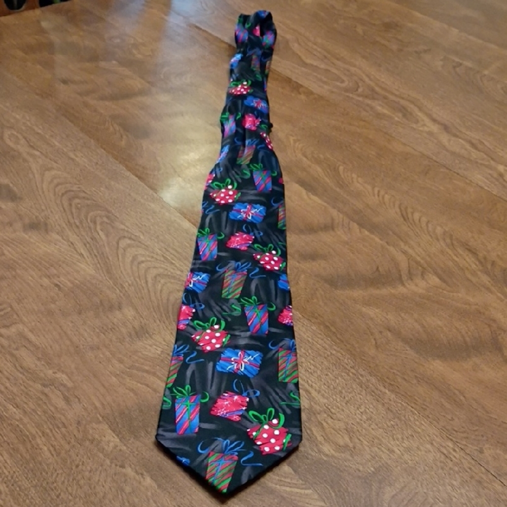 Hallmark Black Tie with Colorful Gift Pattern